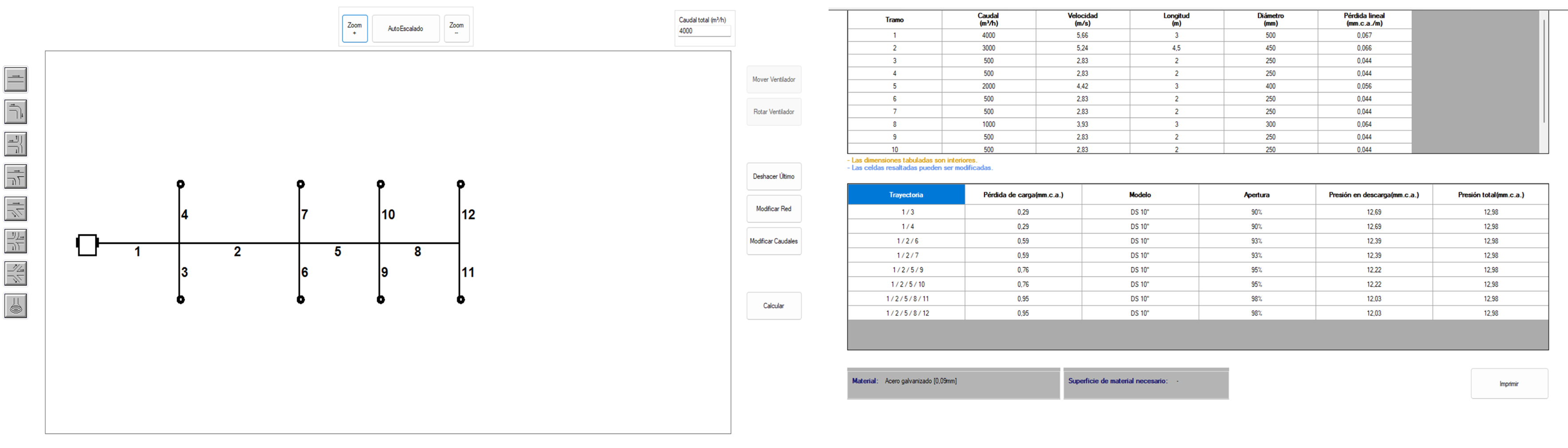 Cálculo de conductos
